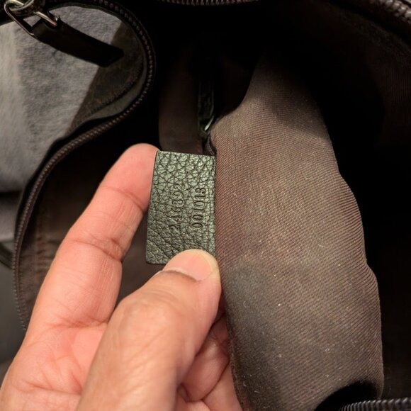 🤞LAST DROP🤞GUCCI Denim Monogram Hobo Dark Brown w/ Dust Bag - Picture 10 of 13